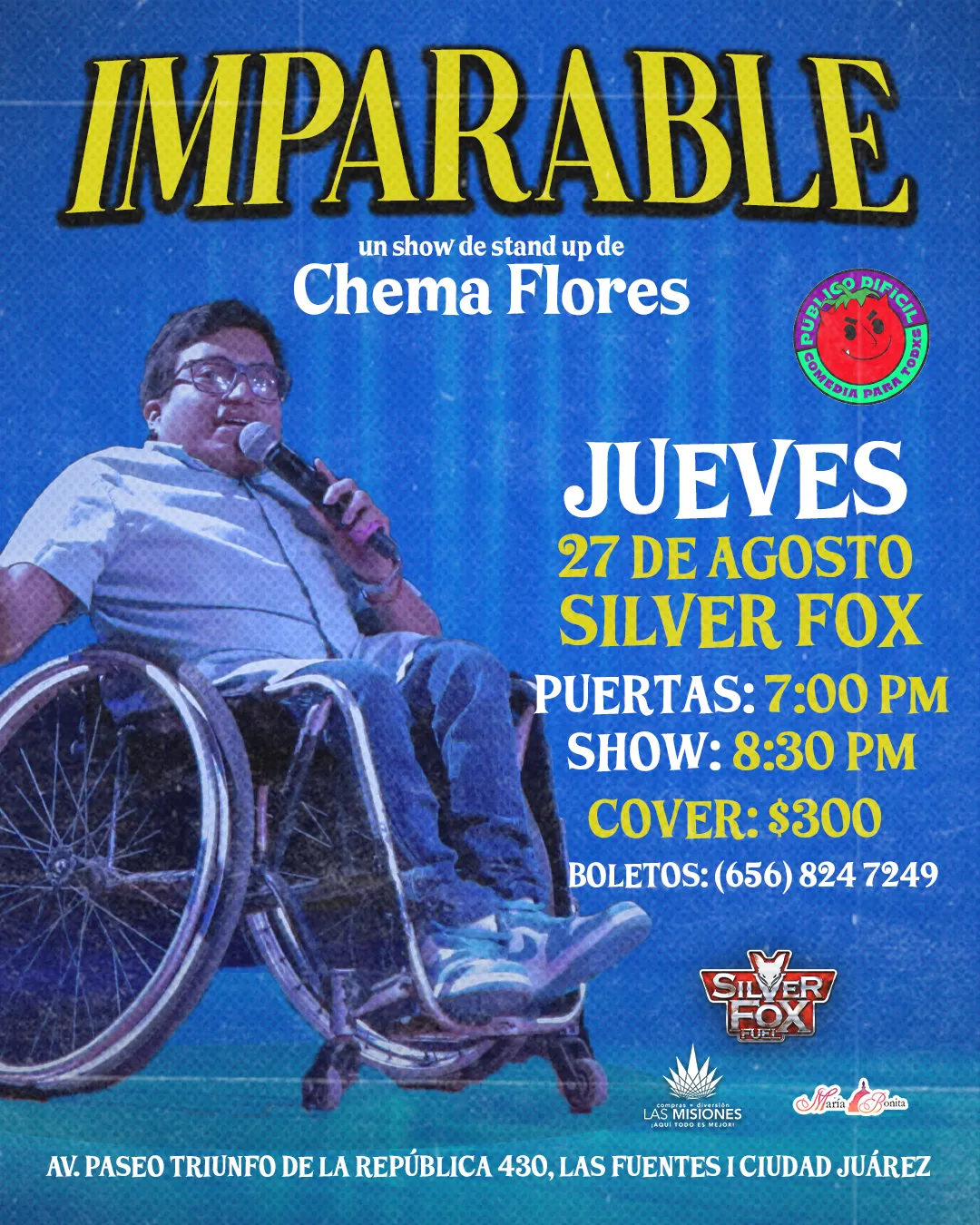 Flyer del show en Ciudad Juárez