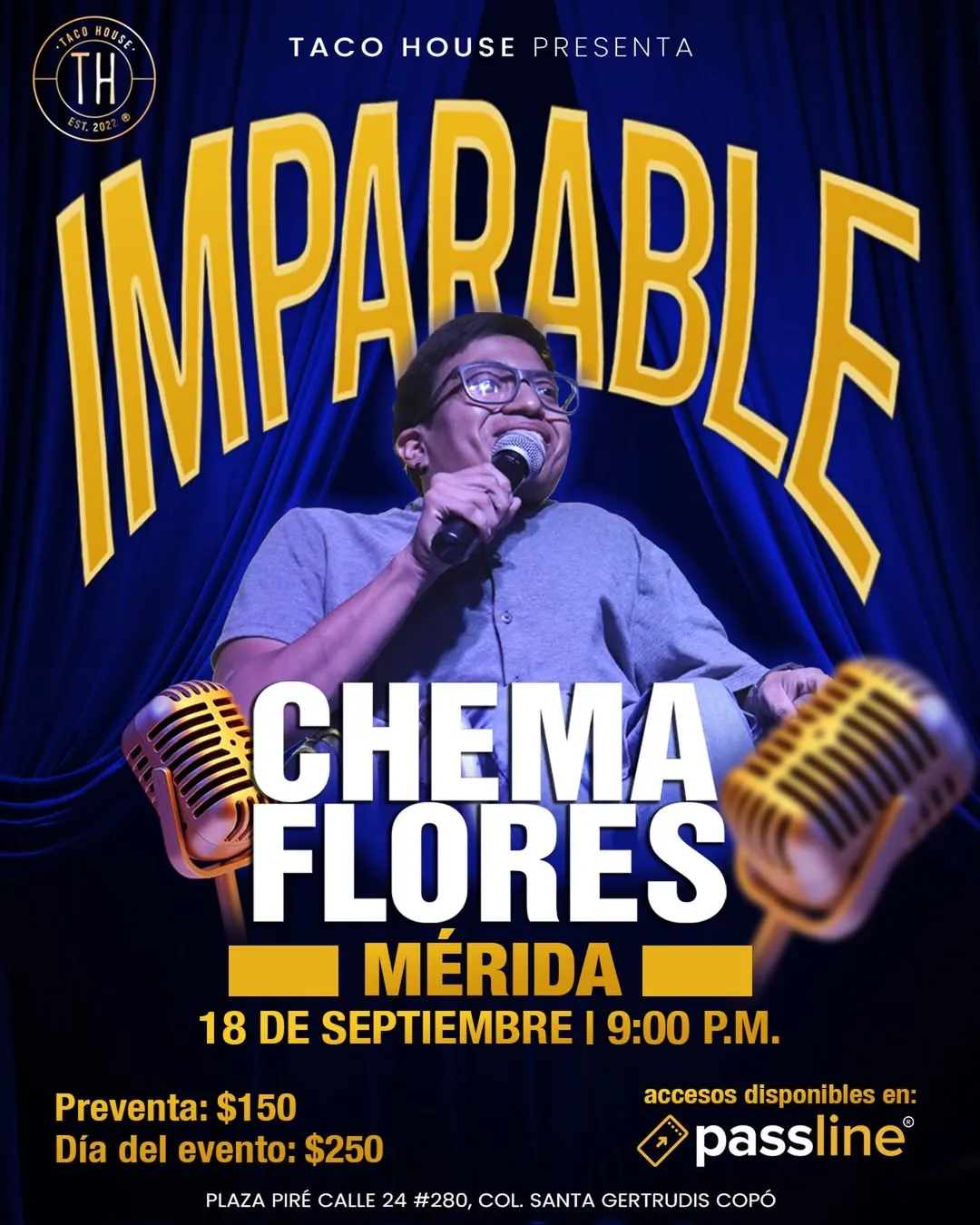 Flyer del show en Mérida